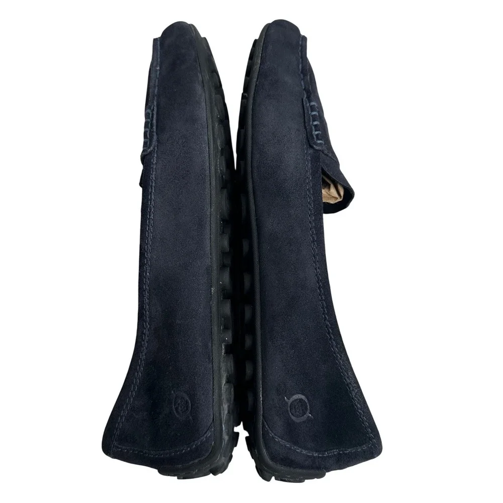 BORN Suede Driving Mocs Women's Size 9.5 Navy Blue‎ Penny Loafers Flats Finley